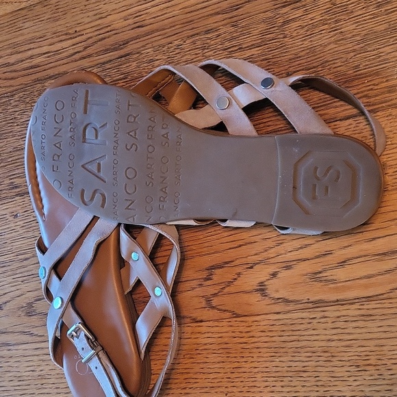 Franco Sarto strappy sandals leather suede beige size 6 - Picture 3 of 6